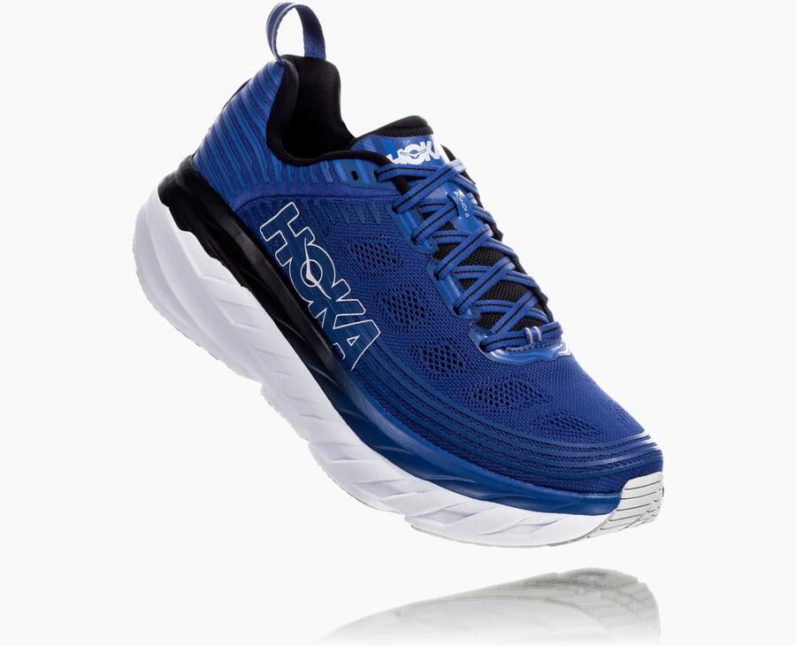 Hoka One One Koşu Ayakkabısı Erkek Mavi/Beyaz - Bondi 6 - WY9643527